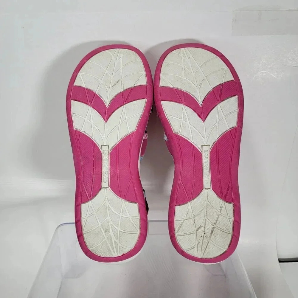 Lands End Girls 3 Closed Toe Water Shoes Summer Sandal Beach Vibrant Pink Youth - Picture 9 of 10